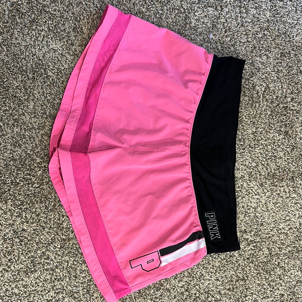 PINK Victoria's Secret Pink and Black Athletic Shorts